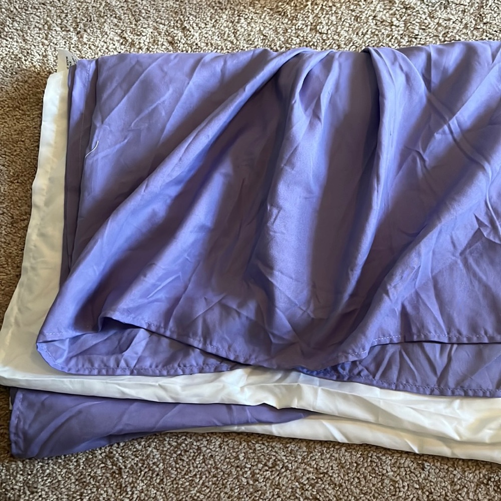 Queen bed skirt purple